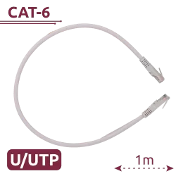 Cable UTP Safire - Ethernet - Conectores RJ45 - Categoría 6 - 1 m - Color blanco