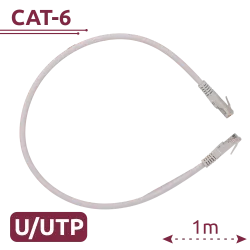 Cable UTP Safire - Ethernet - Conectores RJ45 - Categoría 6 - 1 m - Color blanco