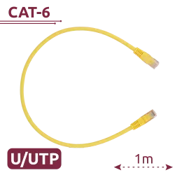 Cable UTP - Ethernet - Conectores RJ45 - Categoría 6 - 1 m - Color amarillo