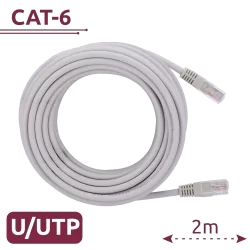 Cable UTP - Ethernet - Conectores RJ45 - Categoría 6 - 2 m - Color Blanco