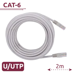 Cable UTP - Ethernet - Conectores RJ45 - Categoría 6 - 2 m - Color Blanco
