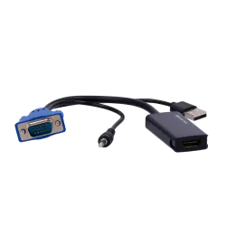 Adaptador de VGA+Audio a HDMI - Convierte una salida de VGA+Audio en HDMI - Resolución 1080p/720p - Entrada VGA+Audio...