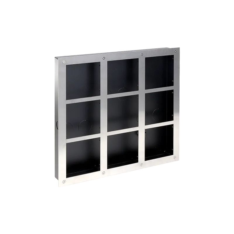 Panel frontal y caja de registro - Específica para videoporteros - Compatible con módulos XS-V2000E-M(X) - Hasta 9 mó...