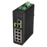 Switch PoE X-Security Carril DIN - 8 puertos PoE RJ45 + 2 puertos SFP de fibra - Velocidad 10/100/1000 Mbps - 90W pue...
