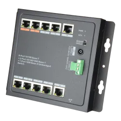 Switch HiPoE X-Security - 8 puertos PoE + 2 Uplink (RJ45) + 1 Uplink (SFP) - 8x 10/100Mbps + 2x 10/100/1000Mbps + 1 S...