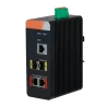 Switch PoE X-Security Carril DIN - 2 puertos PoE RJ45 + 2 SFP - Velocidad 10/100/1000 Mbps - 90W puertos 1-2 / Potenc...