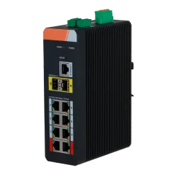 Switch PoE X-Security Carril DIN - 8 puertos PoE RJ45 + 2 puertos SFP - Velocidad 10/100/1000 Mbps - 90W puertos 1-2...