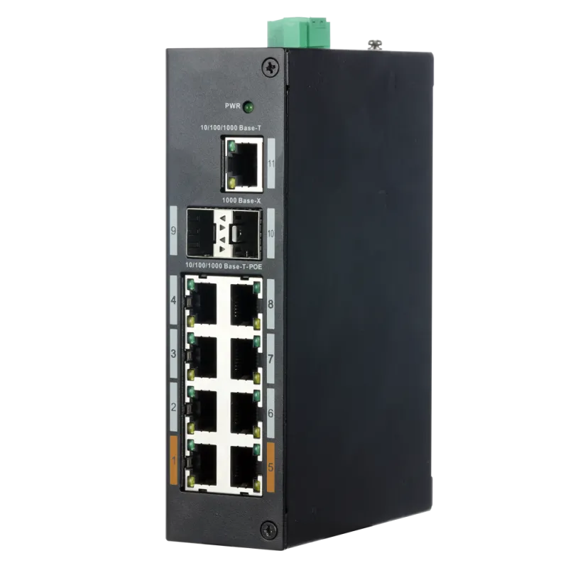 Switch Industrial X-Security - 8 puertos RJ45 + 2 puertos SFP + 1 puerto RJ45 - Velocidad 10/100/1000 Mbps - 2x Puert...