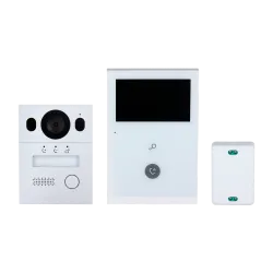 Kit de videoportero - Tecnología 2 hilos analógico con WiFi - Incluye placa, monitor, hub 2 hilos y soporte - App móv...
