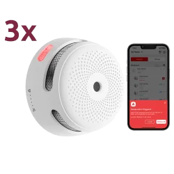 Pack de 3 mini detector de humo autónomo X-Sense - Conexión con HUB SBS50 para comunicación por APP - Permite conecta...