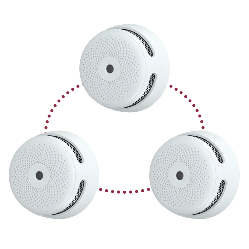 Pack de 3 mini detector de humo autónomo X-Sense - Permite conectar 24 detectores por RF 868MHz - Duración de la bate...