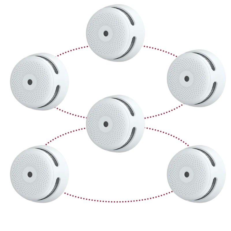 Pack de 6 mini detector de humo autónomo X-Sense - Permite conectar 24 detectores por RF 868MHz - Duración de la bate...
