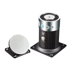 Retenedor electromágnetico - Para puerta sencilla - Fuerza de retención 180 Kg - Botón de accionado manual - Alimenta...