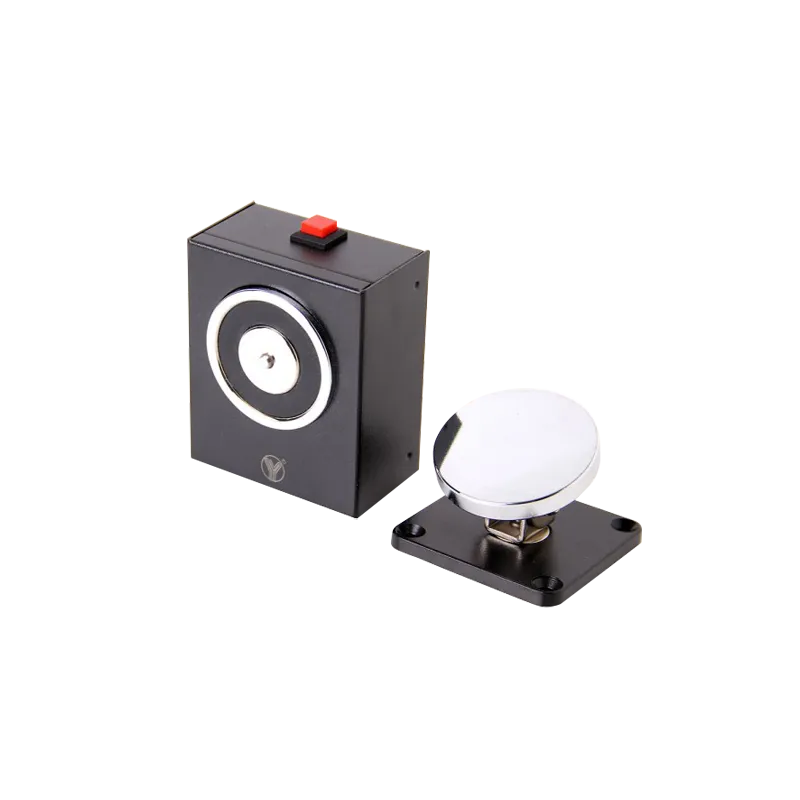 Retenedor electromágnetico - Para puerta sencilla - Fuerza de retención 50 Kg - Botón de accionado manual - Alimentac...