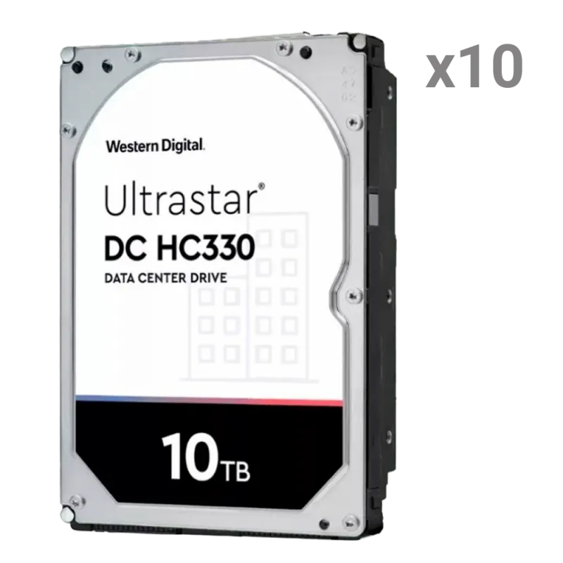 Disco duro Western Digital - 10 unidades | Capacidad 10 TB cada uno - Interfaz SATA 6 Gb/s - Modelo WUS721010ALE6L4 -...