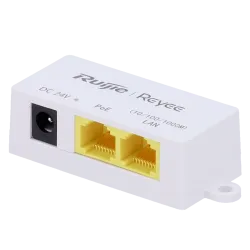 Inyector PoE Pasivo - Entrada/Salida RJ45 10/100/1000 Mbps - 12-24v - Distancia máxima 100 m - Compatible con RG-AirM...