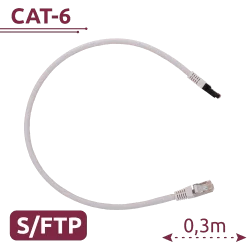 Cable SFTP - Ethernet - Conectores RJ45 - Categoría 6A - 0,3 m - Color blanco