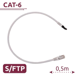 Cable SFTP - Ethernet - Conectores RJ45 - Categoría 6A - 0,5 m - Color blanco