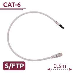 Cable SFTP - Ethernet - Conectores RJ45 - Categoría 6A - 0,5 m - Color blanco