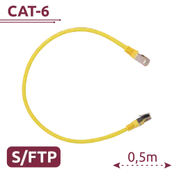 Cable SFTP - Ethernet - Conectores RJ45 - Categoría 6A - 0,5 m - Color amarillo