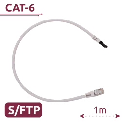 Cable SFTP - Ethernet - Conectores RJ45 - Categoría 6A - 1 m - Color blanco