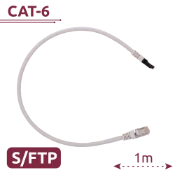 Cable SFTP - Ethernet - Conectores RJ45 - Categoría 6A - 1 m - Color blanco