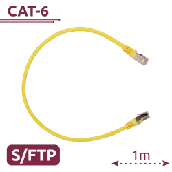 Cable SFTP - Ethernet - Conectores RJ45 - Categoría 6A - 1 m - Color amarillo