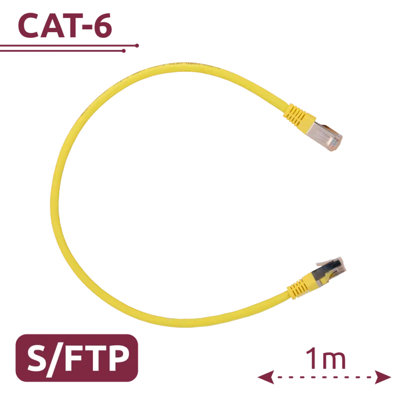 Cable SFTP - Ethernet - Conectores RJ45 - Categoría 6A - 1 m - Color amarillo