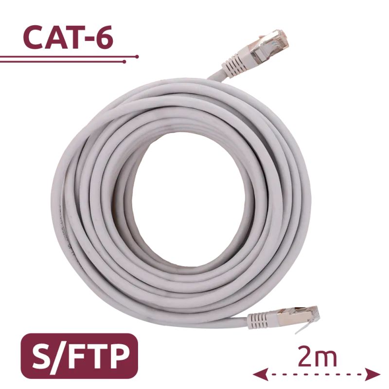 Cable SFTP - Ethernet - Conectores RJ45 - Categoría 6A - 2 m - Color blanco