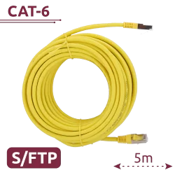 Cable SFTP - Ethernet - Conectores RJ45 - Categoría 6A - 5 m - Color amarillo