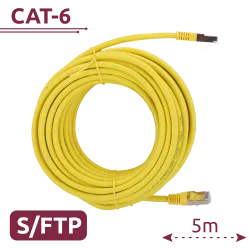 Cable SFTP - Ethernet - Conectores RJ45 - Categoría 6A - 5 m - Color amarillo
