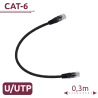 Cable UTP - Ethernet - Conectores RJ45 - Categoría 6 - 0,3 m - Color negro