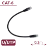 Cable UTP - Ethernet - Conectores RJ45 - Categoría 6 - 0,3 m - Color negro