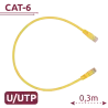 Cable UTP - Ethernet - Conectores RJ45 - Categoría 6 - 0,3 m - Color amarillo