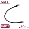 Cable UTP - Ethernet - Conectores RJ45 - Categoría 6 - 0,5 m - Color negro