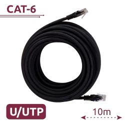 Cable UTP - Ethernet - Conectores RJ45 - Categoría 6 - 10 m - Color negro