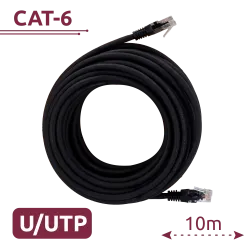 Cable UTP - Ethernet - Conectores RJ45 - Categoría 6 - 10 m - Color negro