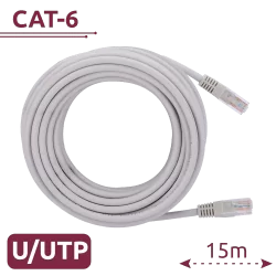 Cable UTP - Ethernet - Conectores RJ45 - Categoría 6 - 15 m - Color blanco