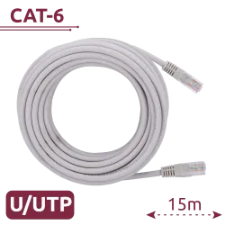 Cable UTP - Ethernet - Conectores RJ45 - Categoría 6 - 15 m - Color blanco