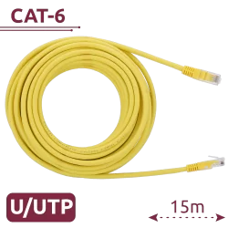 Cable UTP - Ethernet - Conectores RJ45 - Categoría 6 - 15 m - Color amarillo