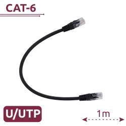 Cable UTP - Ethernet - Conectores RJ45 - Categoría 6 - 1 m - Color negro