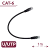 Cable UTP - Ethernet - Conectores RJ45 - Categoría 6 - 1 m - Color negro