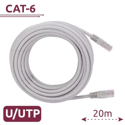 Cable UTP - Ethernet - Conectores RJ45 - Categoría 6 - 20 m - Color blanco