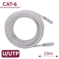 Cable UTP - Ethernet - Conectores RJ45 - Categoría 6 - 20 m - Color blanco