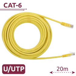 Cable UTP - Ethernet - Conectores RJ45 - Categoría 6 - 20 m - Color amarillo
