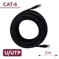 Cable UTP - Ethernet - Conectores RJ45 - Categoría 6 - 2 m - Color negro