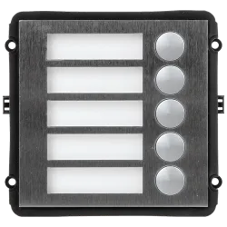 Módulo de extensión - Compatible con XS-V2000E-MIP - 5 botones mecánicos - 5 Etiquetas personalizadas con LED - Acero...
