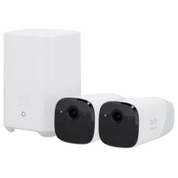 Kit 2 Cámaras + 1 HomeBase Eufy by Anker - 2K / 13400 mAh / Sensor PIR + Humanos - HomeBase WiFi / LAN / RF con siren...