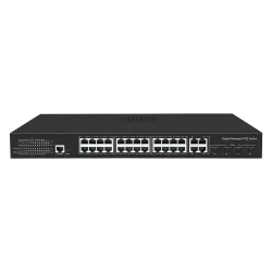 Switch PoE Gestionable - 24 puertos PoE + 4 Combo Gigabit + 4 Combo SFP - Velocidad 10/100/1000 Mbps - 30 W por puer...