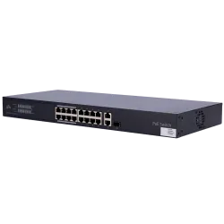 Uniview Switch PoE Cloud Gestionable - 16 PoE802.3af/at + 1 uplink RJ45 +1 uplink Combo - 16 RJ45 10/100/100Mbps + 1 ...